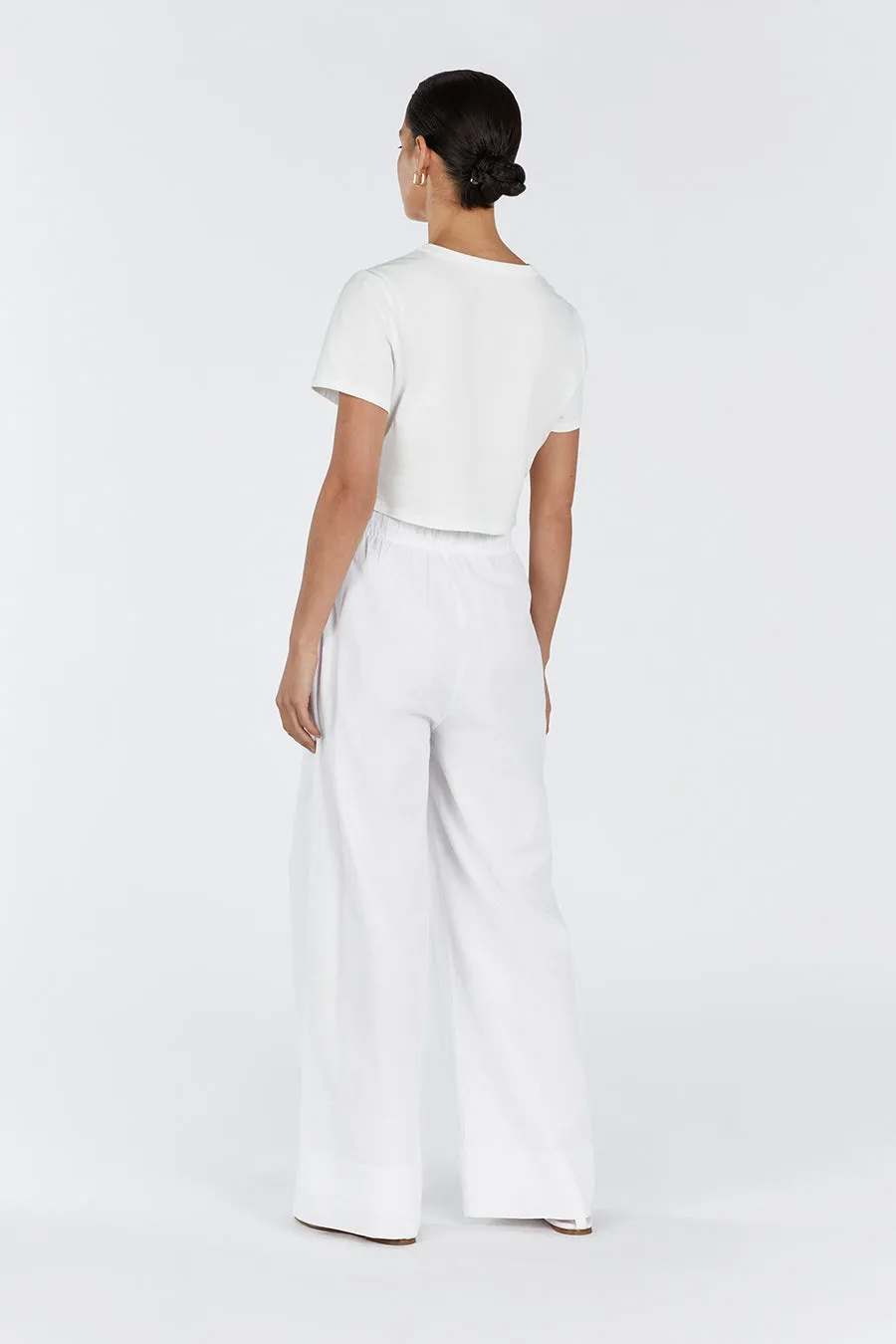 LAIKEN WHITE WIDE LEG LINEN PANT sold by Dissh product image thumbnail 5
