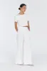 LAIKEN WHITE WIDE LEG LINEN PANT sold by Dissh