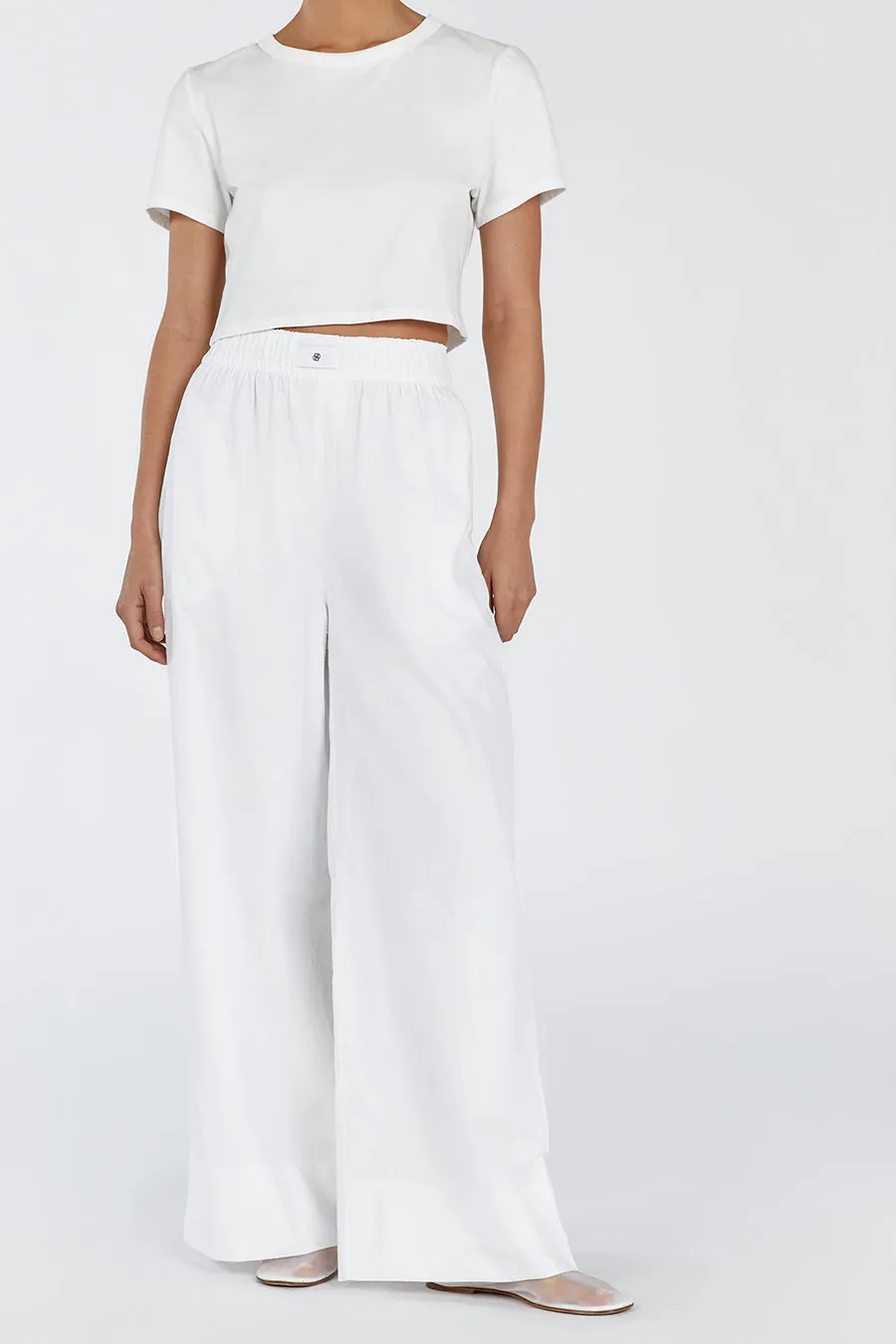 LAIKEN WHITE WIDE LEG LINEN PANT sold by Dissh product image thumbnail 3