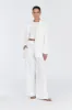 LAIKEN WHITE WIDE LEG LINEN PANT sold by Dissh