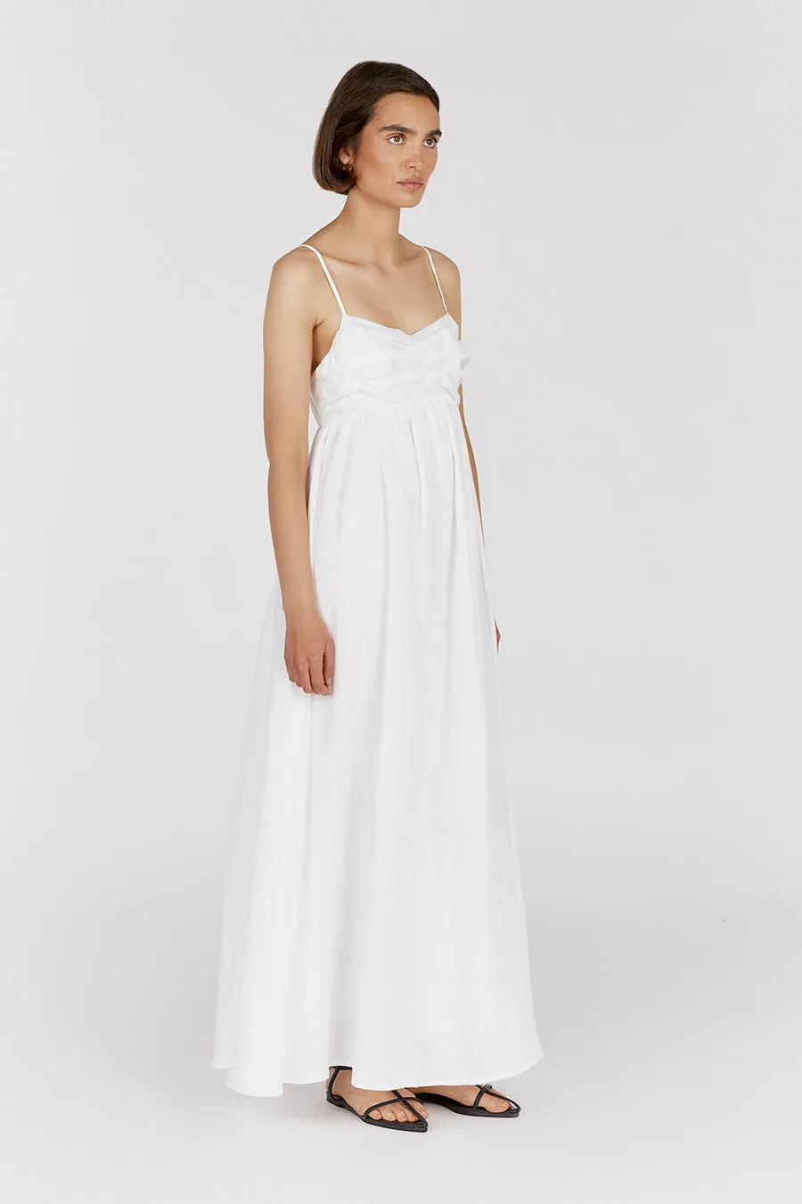 DALLAS WHITE LINEN MAXI DRESS sold by Dissh product image thumbnail 3