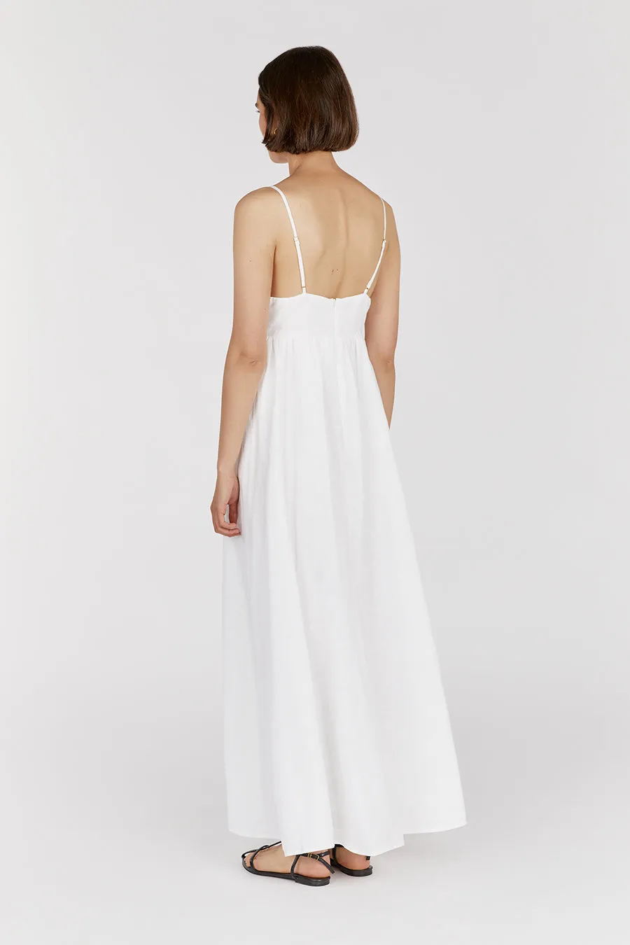 DALLAS WHITE LINEN MAXI DRESS sold by Dissh product image thumbnail 4