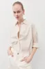 RILEY CREAM COTTON STRIPE SHIRT sold by Dissh