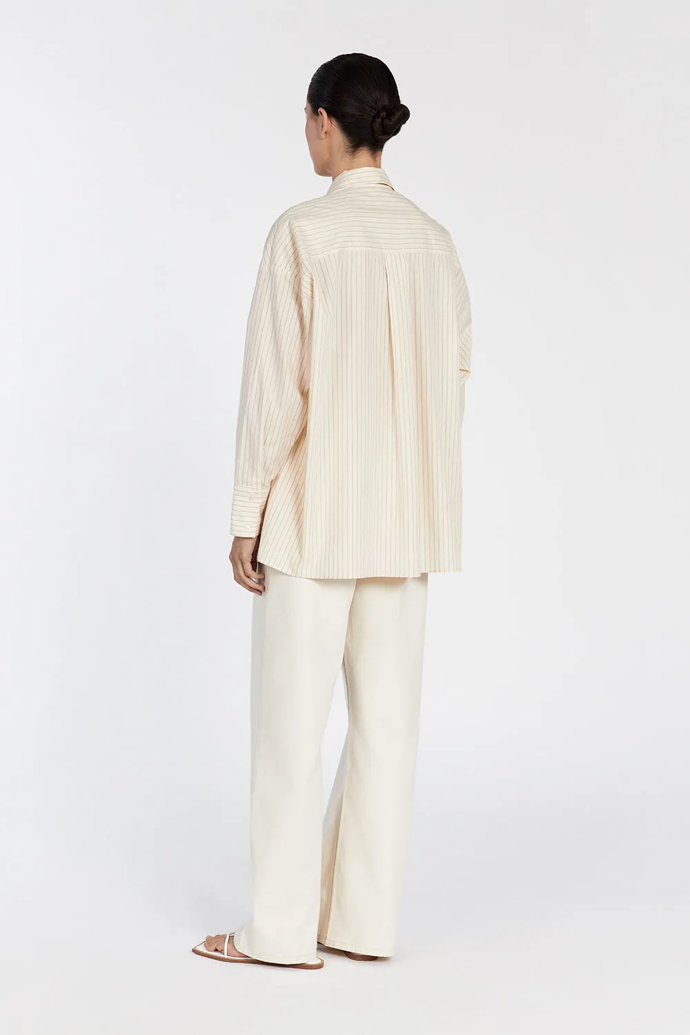 RILEY CREAM COTTON STRIPE SHIRT sold by Dissh product image thumbnail 5