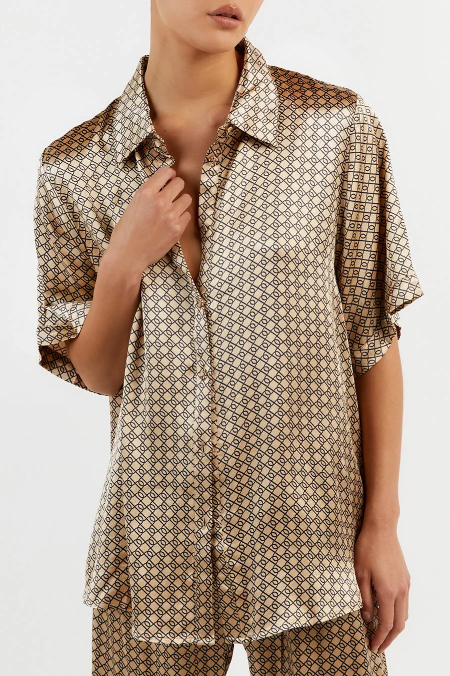 LOU SWIRL SATIN VACATION SHIRT sold by Dissh product image thumbnail 5