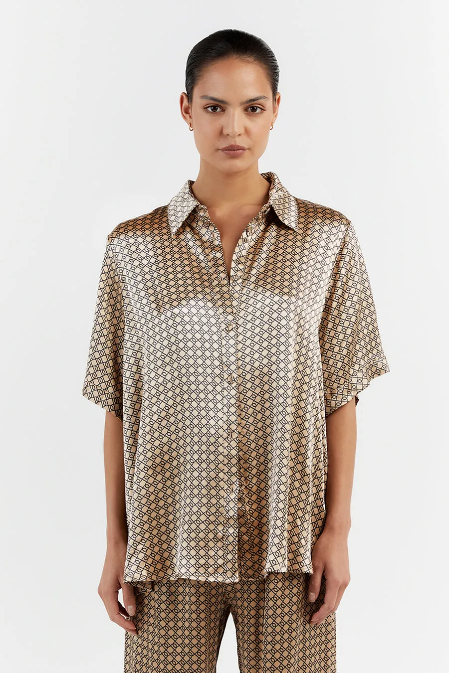 LOU SWIRL SATIN VACATION SHIRT sold by Dissh product image thumbnail 2