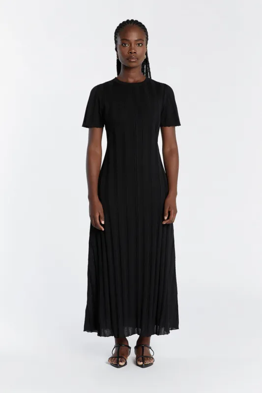 EDEN BLACK SHORT SLEEVE MAXI DRESS sold by Dissh