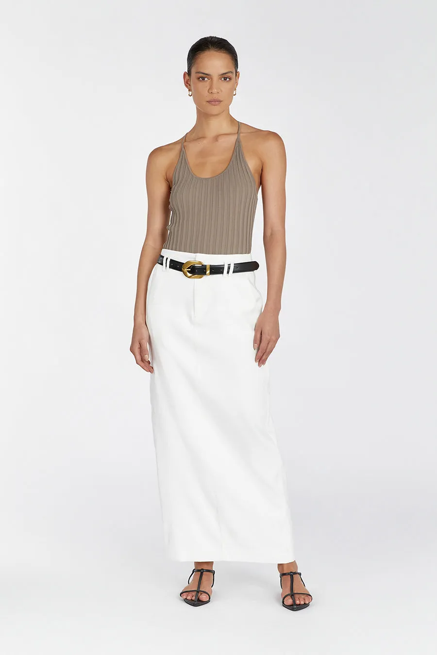 SAFFIA LATTE RACER TANK sold by Dissh