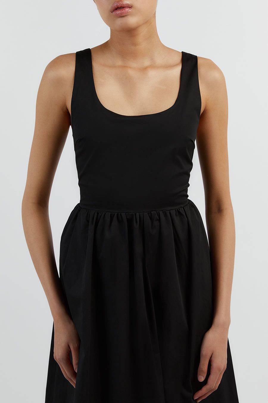 MORGAN BLACK COTTON MIDI DRESS sold by Dissh product image thumbnail 5