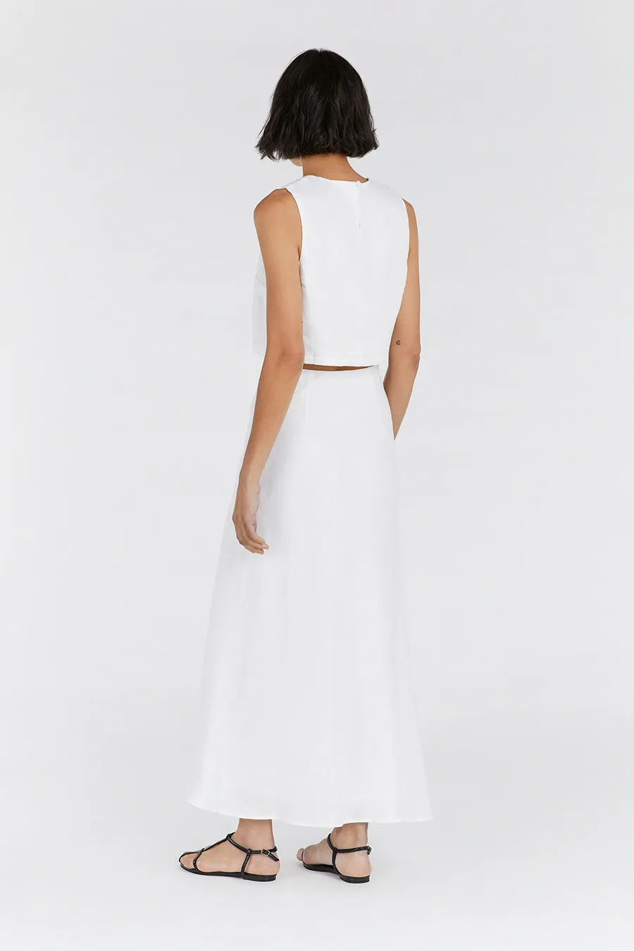 MONICA WHITE SCOOP LINEN CROP TOP sold by Dissh product image thumbnail 5