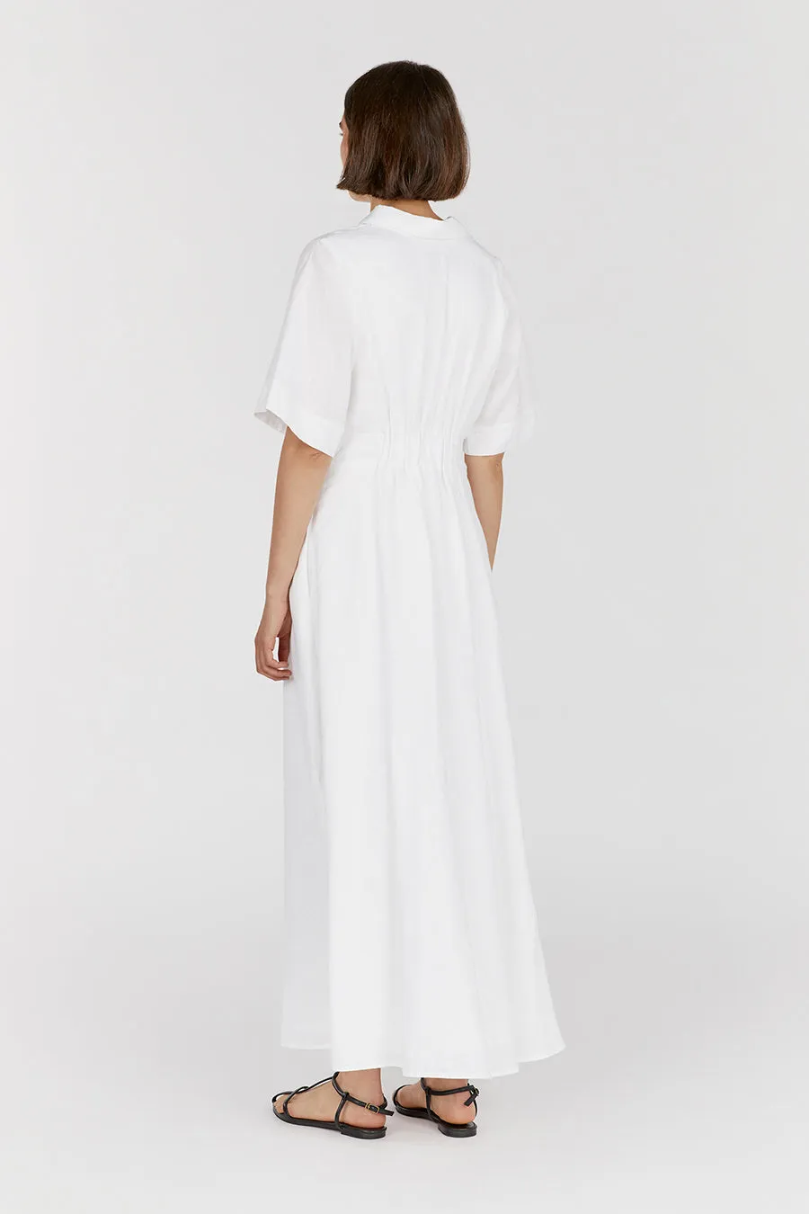 FRANNIE WHITE LINEN SHIRT DRESS sold by Dissh product image thumbnail 4