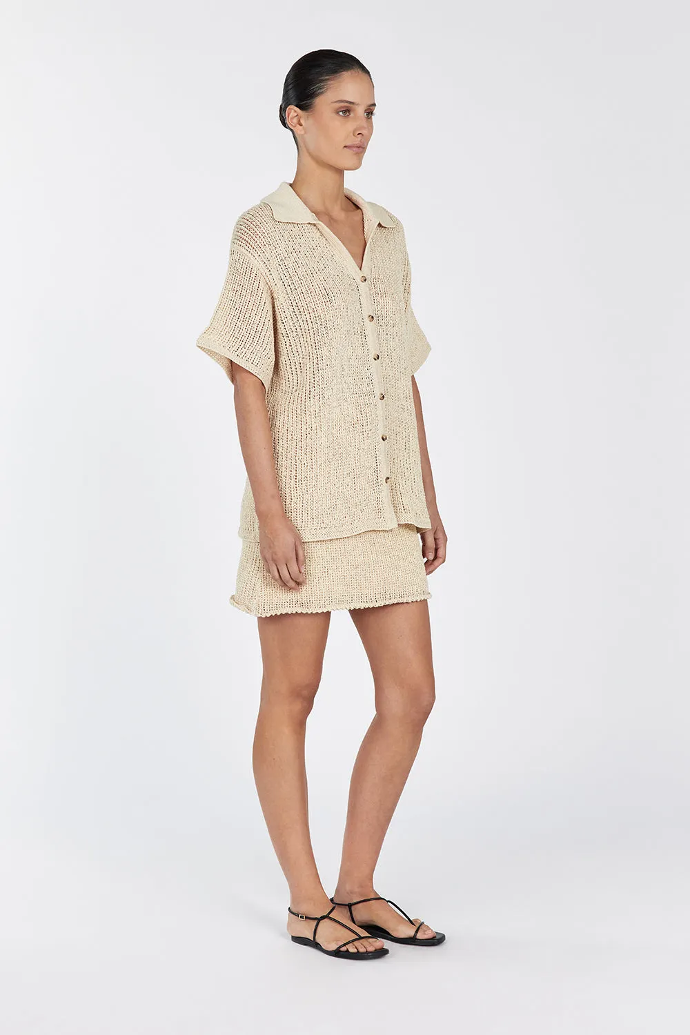 MARGOT WHEAT CROCHET MINI SKIRT sold by Dissh product image thumbnail 3