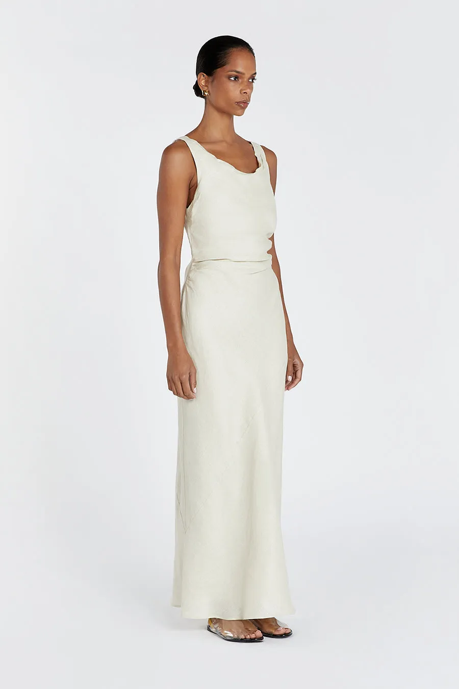 CARLA PUTTY LINEN COWL MAXI DRESS sold by Dissh product image thumbnail 3