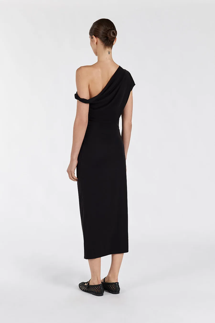 RIO WASHED BLACK DRAPED MAXI DRESS sold by Dissh product image thumbnail 5