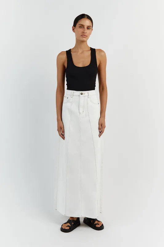 DELLA OFF WHITE COLUMN DENIM SKIRT sold by Dissh
