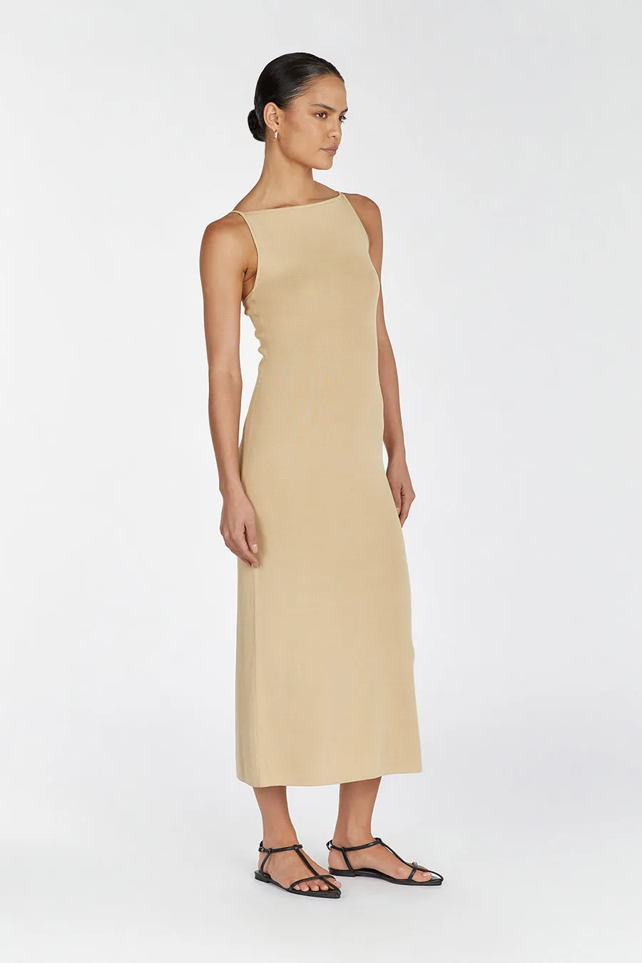 TAYLOR SAND KNIT MIDI DRESS sold by Dissh product image thumbnail 3