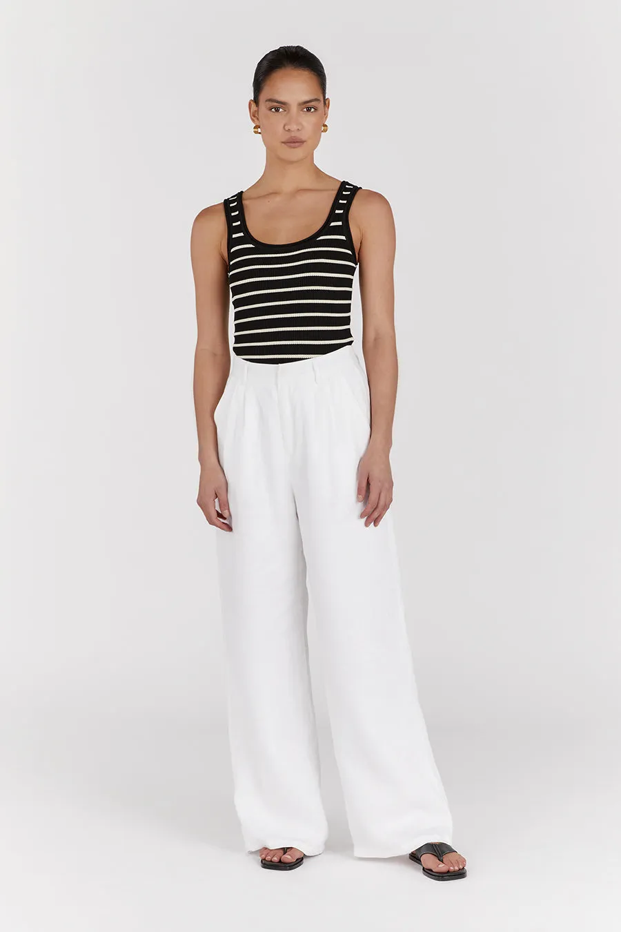 BILLIE BLACK STRIPE KNIT TANK sold by Dissh