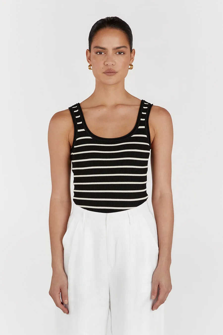 BILLIE BLACK STRIPE KNIT TANK sold by Dissh product image thumbnail 2