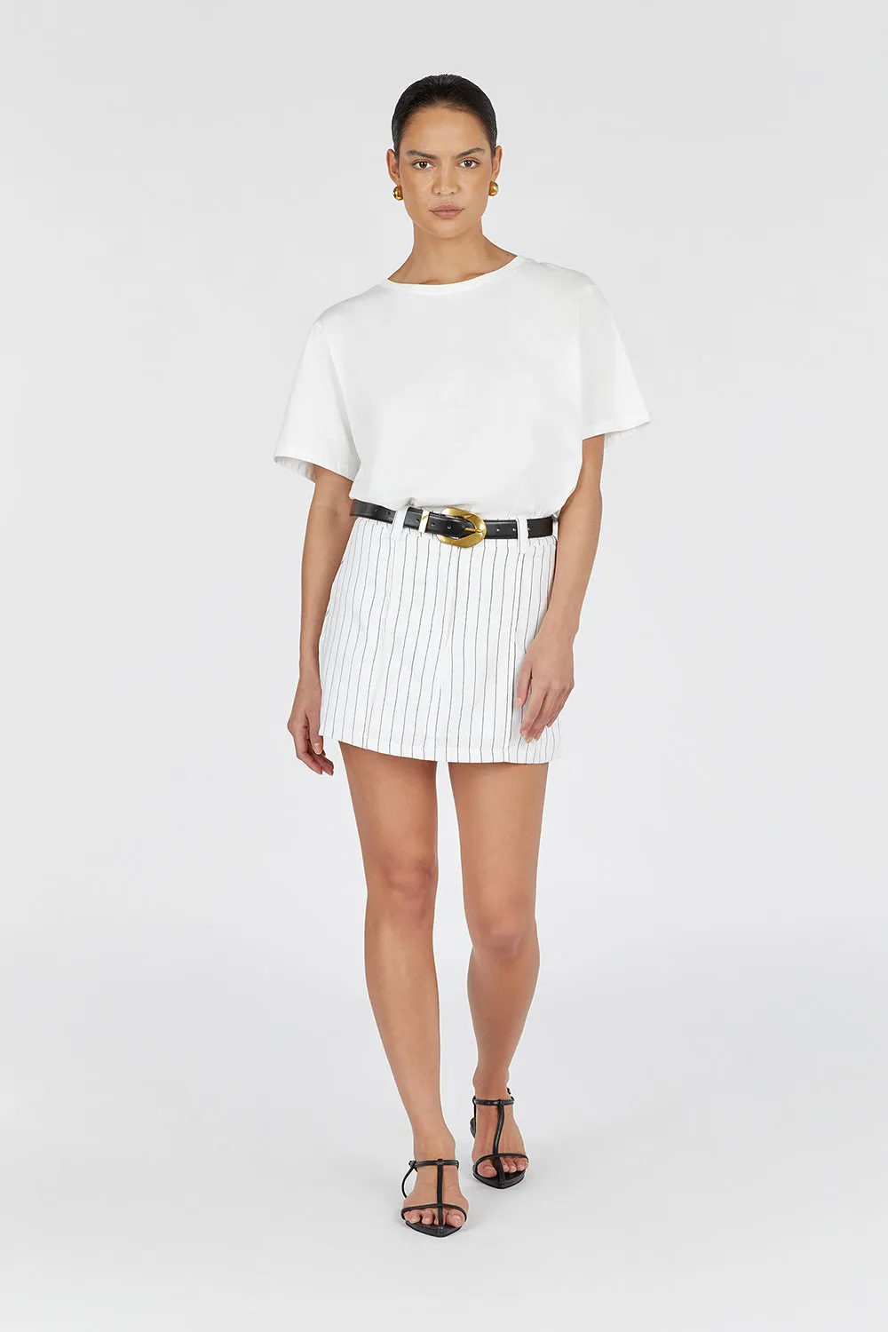 MARCEL WHITE PINSTRIPE LINEN SKORT sold by Dissh product image thumbnail 2