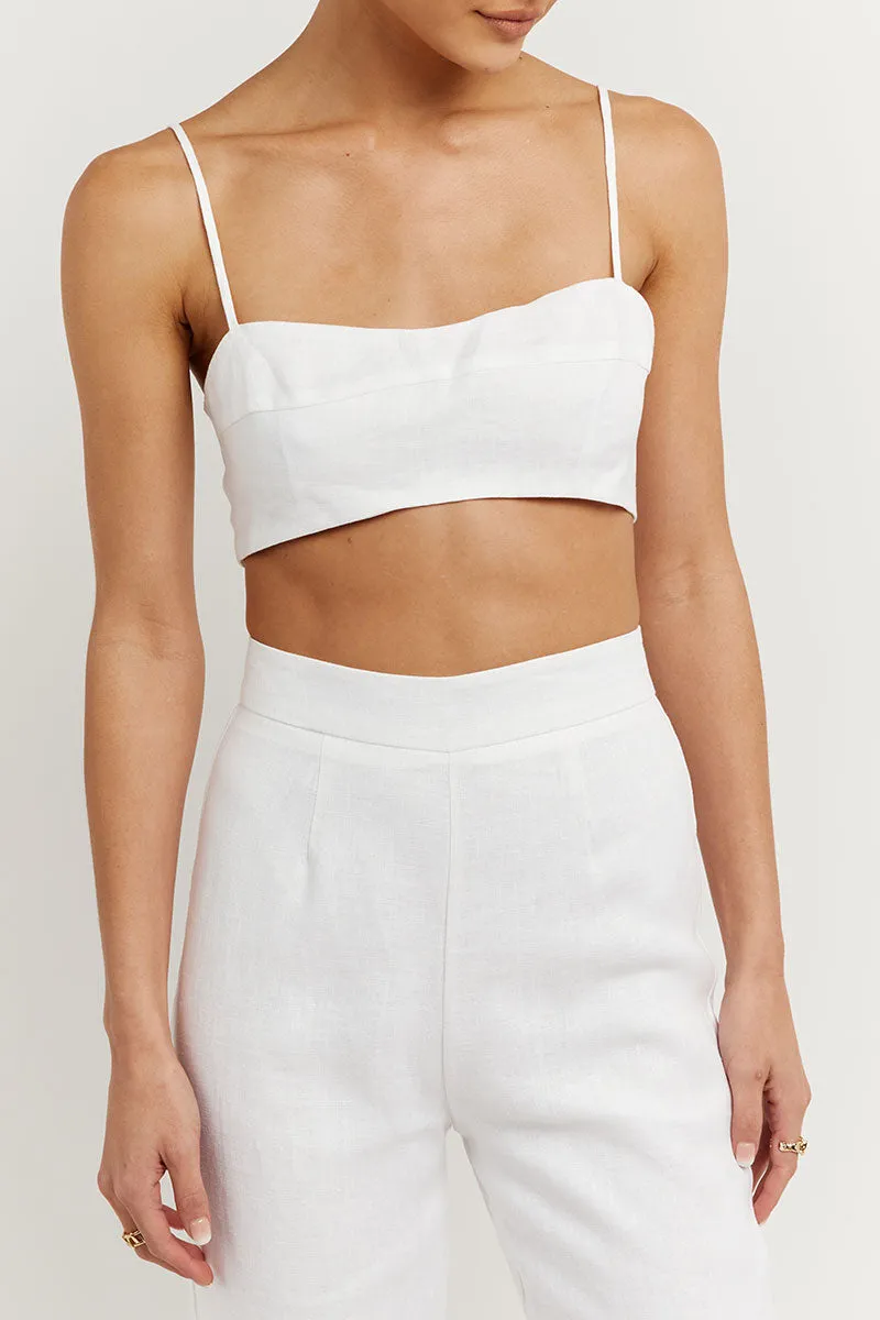 AISLE WHITE LINEN FLARE PANT sold by Dissh product image thumbnail 4