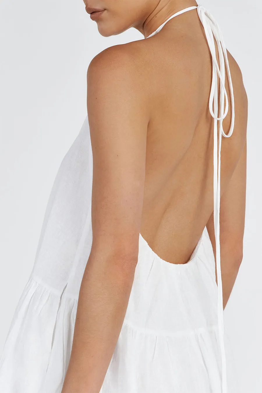 ARI WHITE LINEN HALTER MINI DRESS sold by Dissh product image thumbnail 5