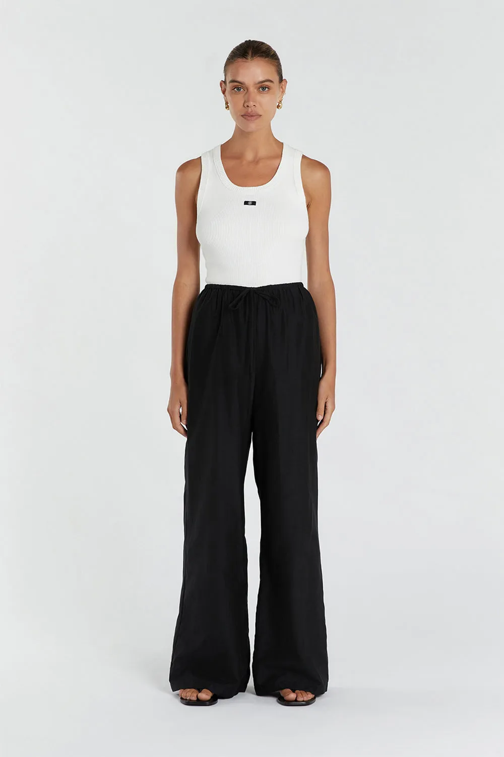 JASPER BLACK SILK COTTON PANT sold by Dissh