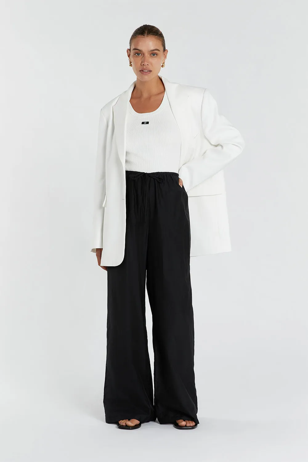 JASPER BLACK SILK COTTON PANT sold by Dissh product image thumbnail 2