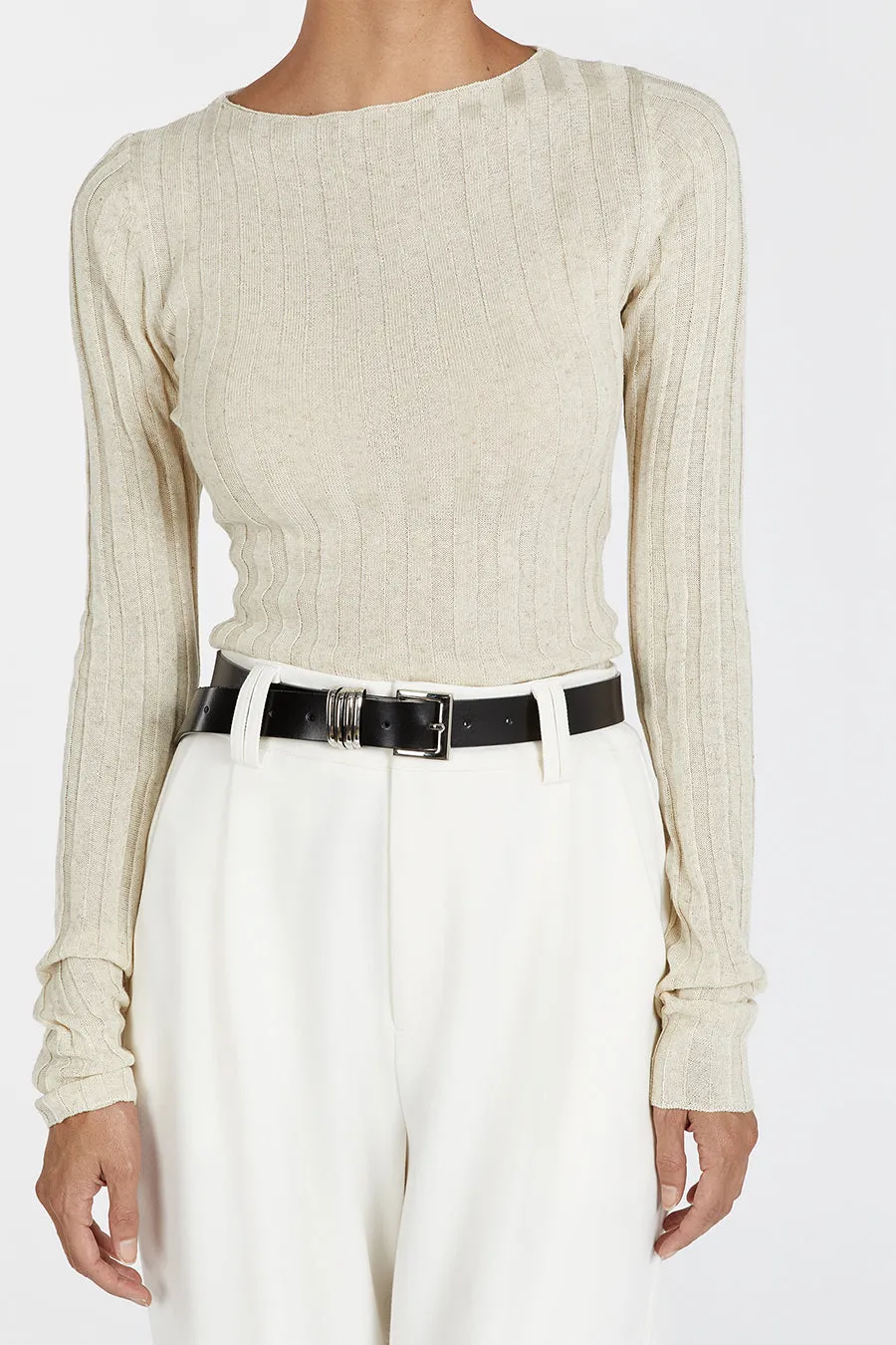 GOLDIE NATURAL LONG SLEEVE TOP sold by Dissh product image thumbnail 5