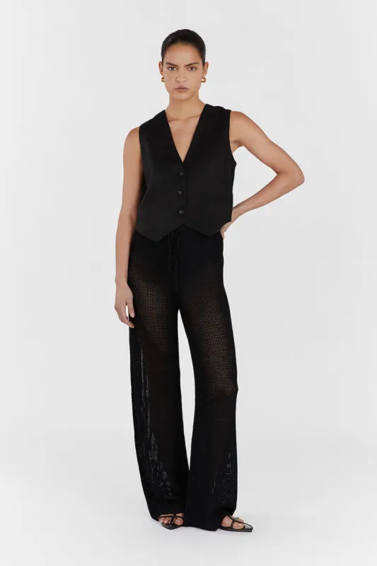 OPHELIA BLACK CROCHET PANT sold by Dissh