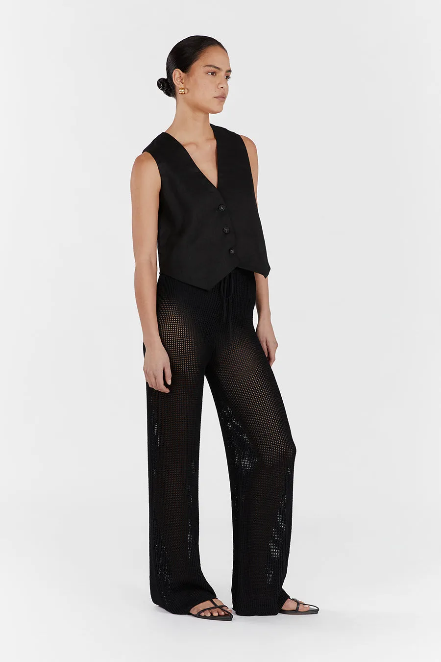 OPHELIA BLACK CROCHET PANT sold by Dissh product image thumbnail 3