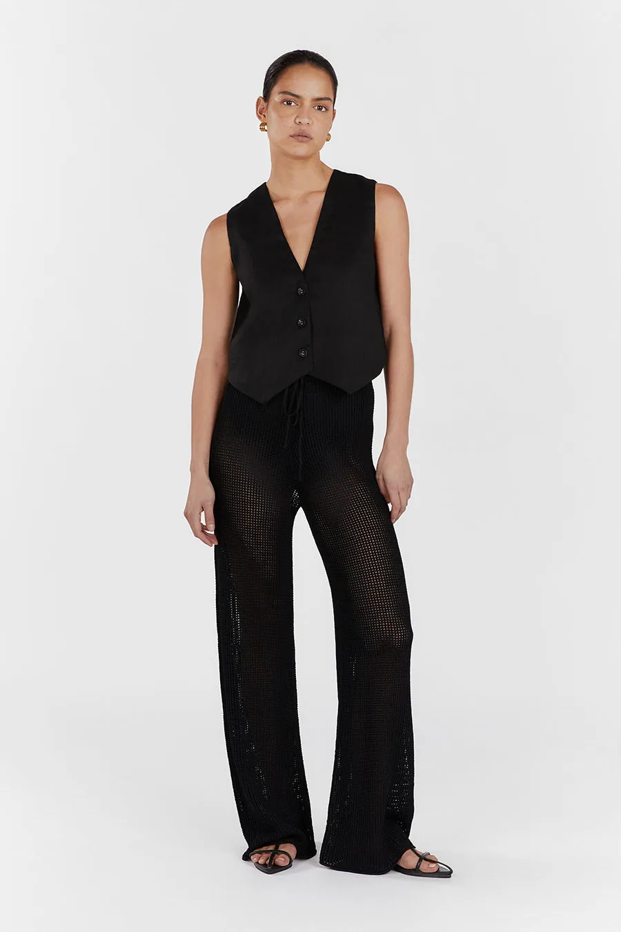 OPHELIA BLACK CROCHET PANT sold by Dissh product image thumbnail 2