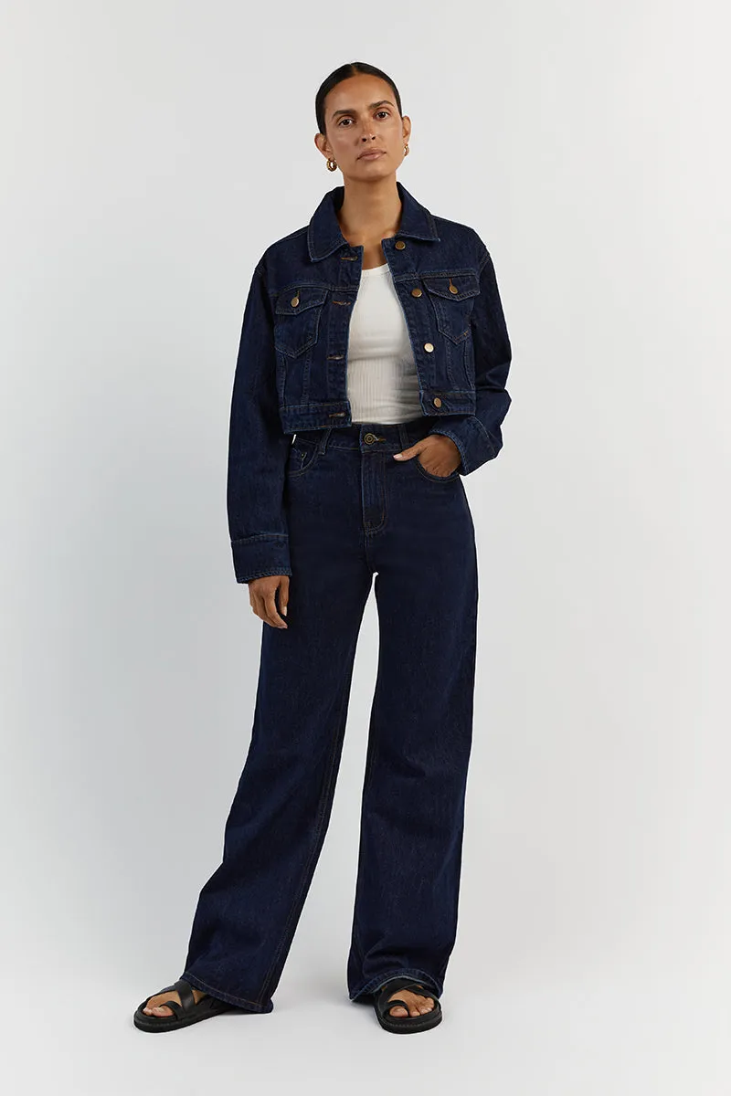 DEVIN INDIGO WIDE LEG DENIM JEAN sold by Dissh