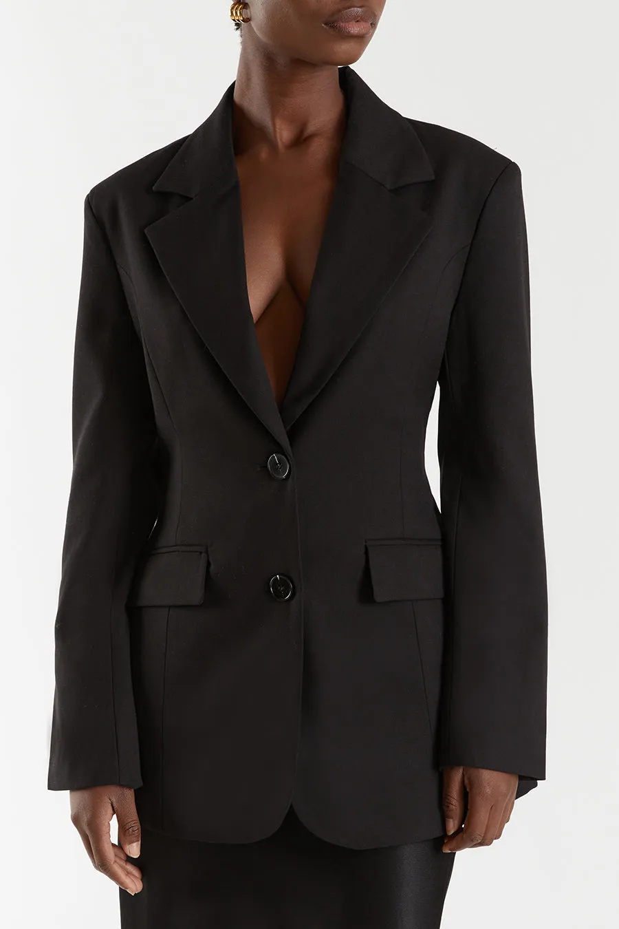APOLLO BLACK CINCHED BLAZER sold by Dissh product image thumbnail 5