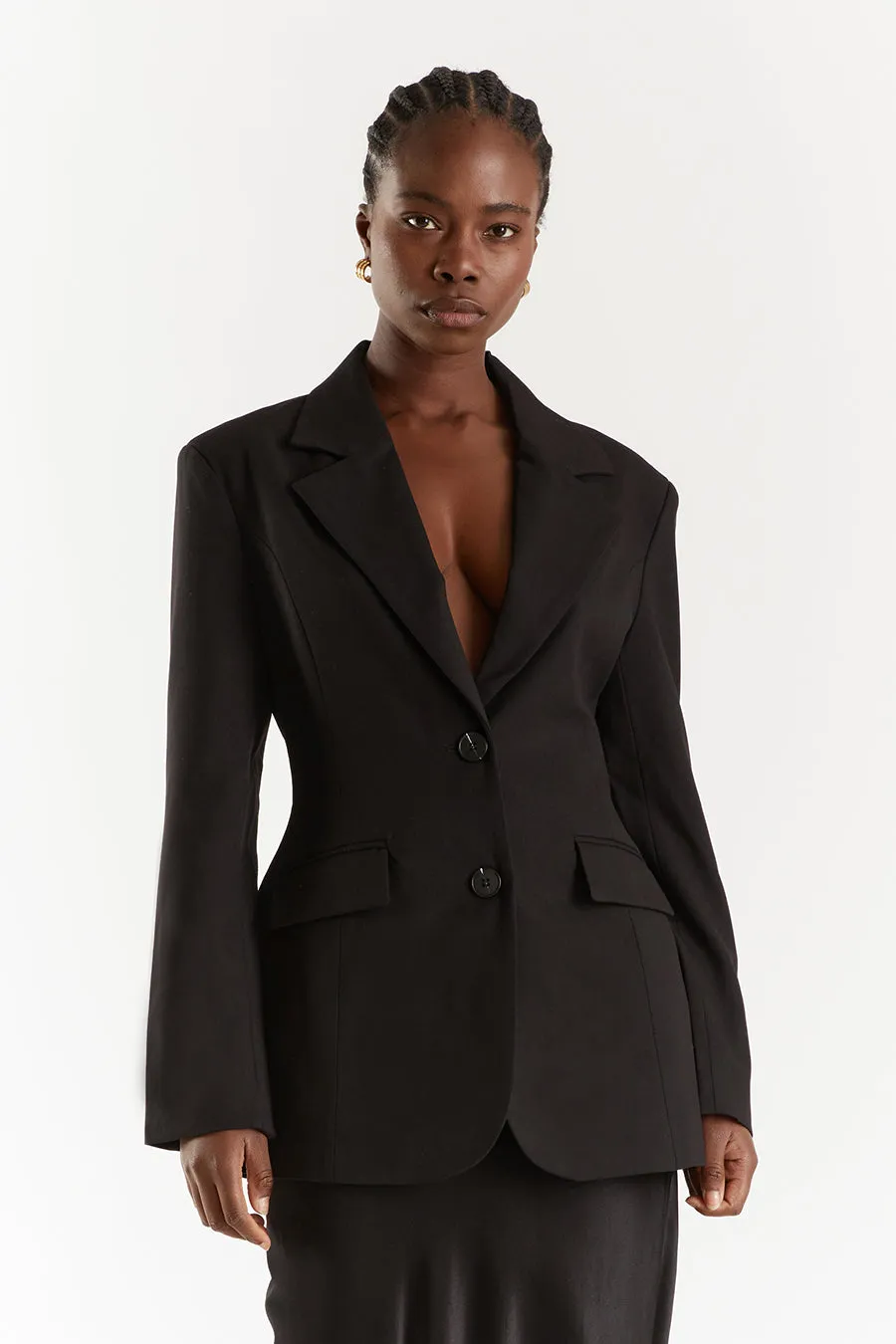 APOLLO BLACK CINCHED BLAZER sold by Dissh product image thumbnail 2