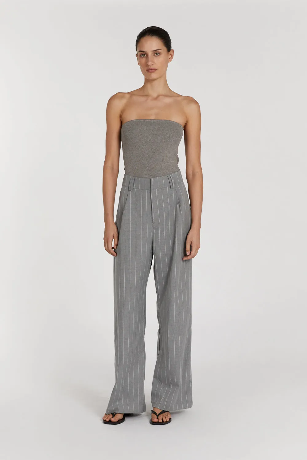 VERA SMOKE KNIT BANDEAU TOP sold by Dissh