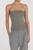 VERA SMOKE KNIT BANDEAU TOP sold by Dissh