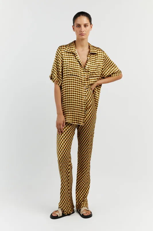 GALA LIME SATIN BIAS CUT PANT sold by Dissh