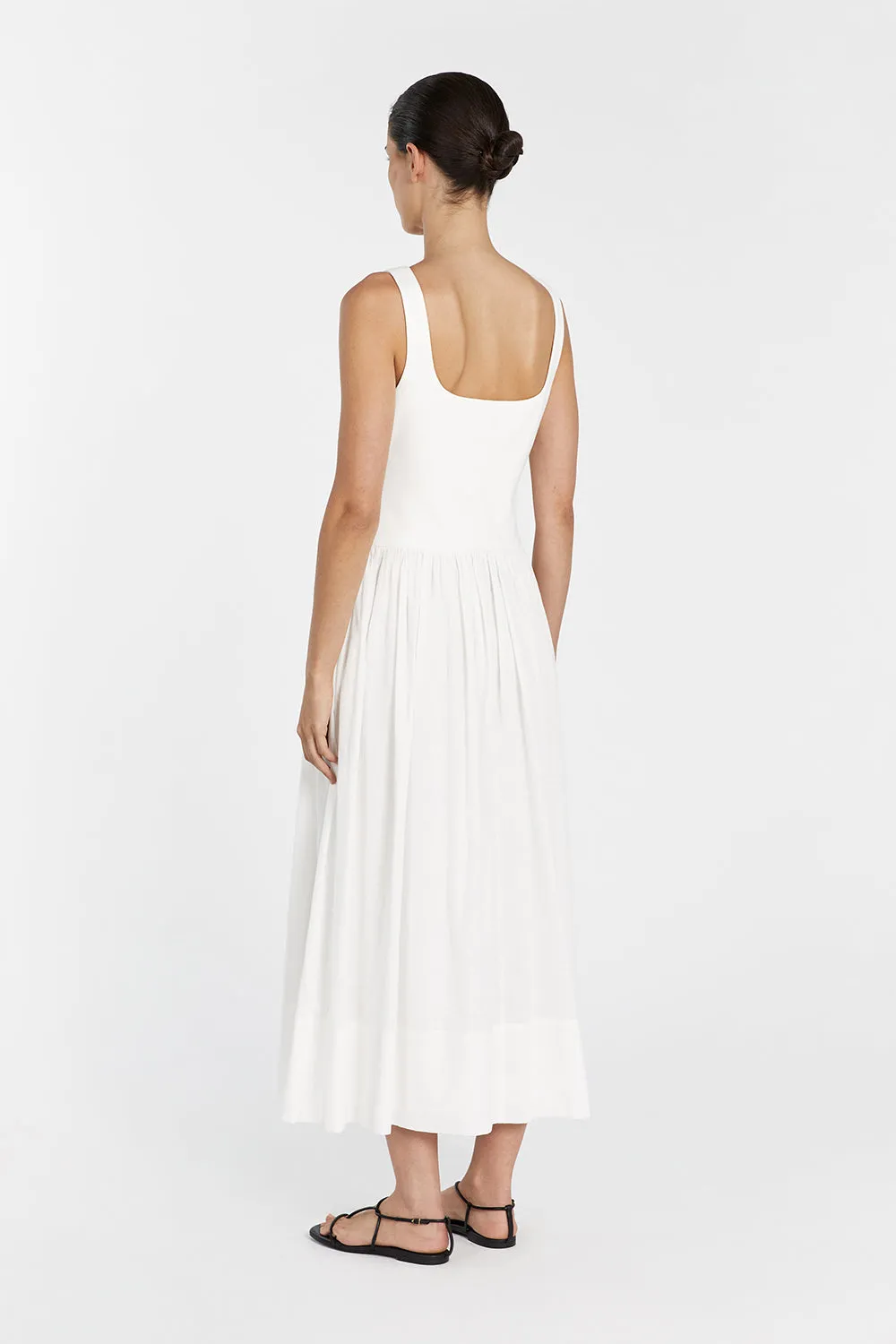 MON WHITE SCOOP NECK MIDI DRESS sold by Dissh product image thumbnail 5