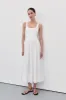 MON WHITE SCOOP NECK MIDI DRESS sold by Dissh