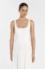 MON WHITE SCOOP NECK MIDI DRESS sold by Dissh