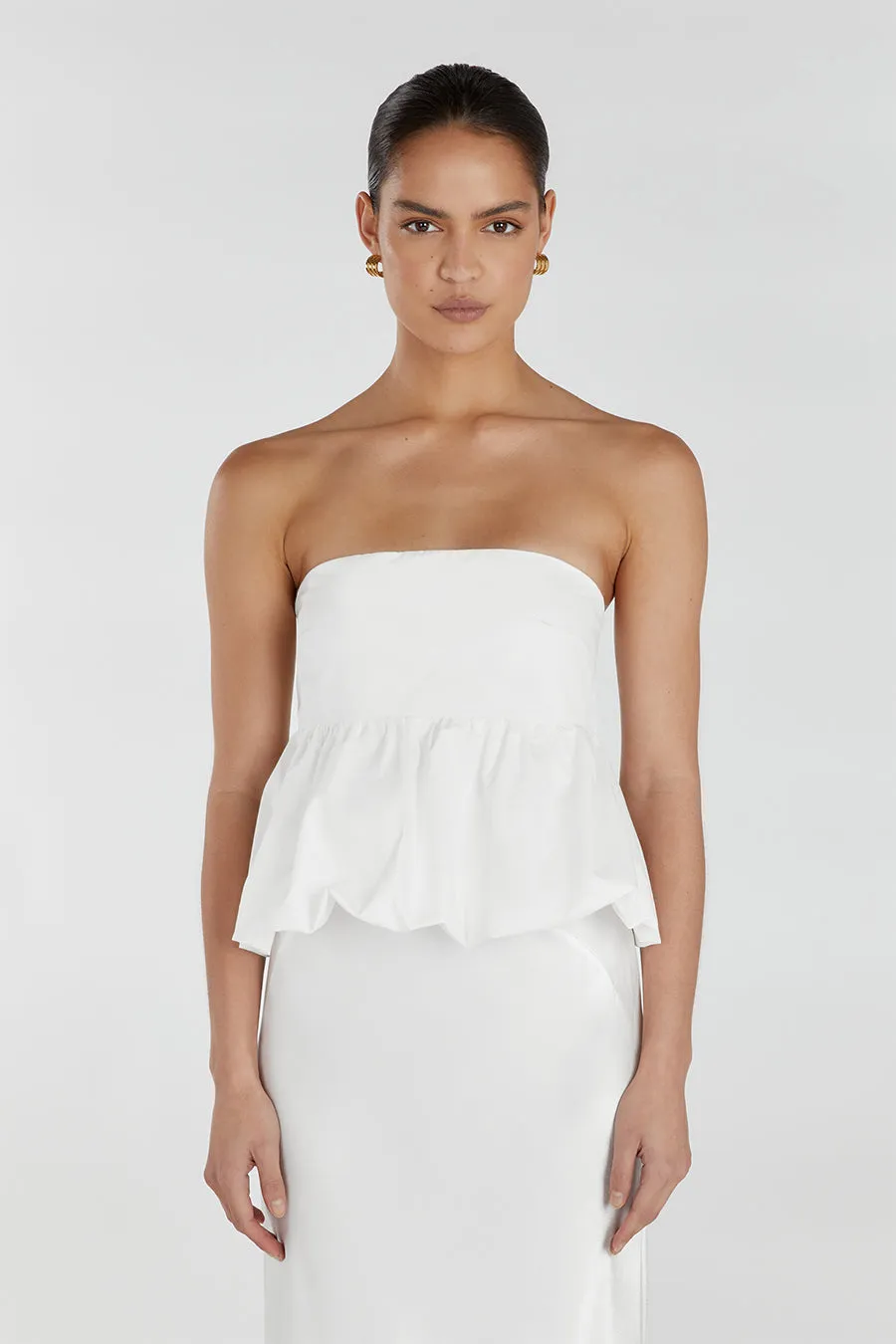 TULLULAH WHITE COTTON BUBBLE TOP sold by Dissh product image thumbnail 2