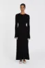FLORA BLACK CONTRAST KNIT MIDI DRESS sold by Dissh