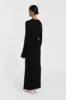 FLORA BLACK CONTRAST KNIT MIDI DRESS sold by Dissh