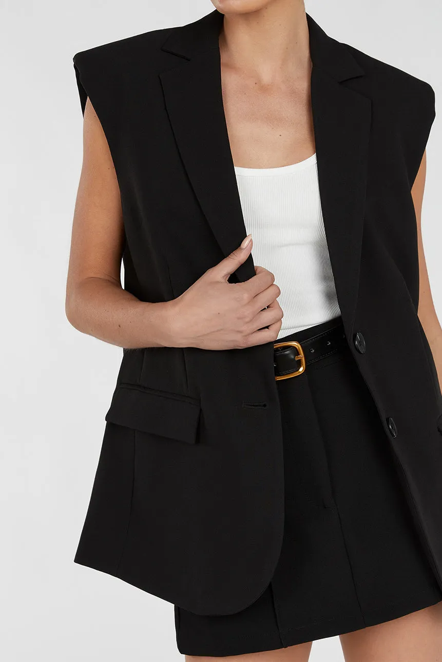 ROWAN BLACK SLEEVELESS BLAZER sold by Dissh product image thumbnail 5