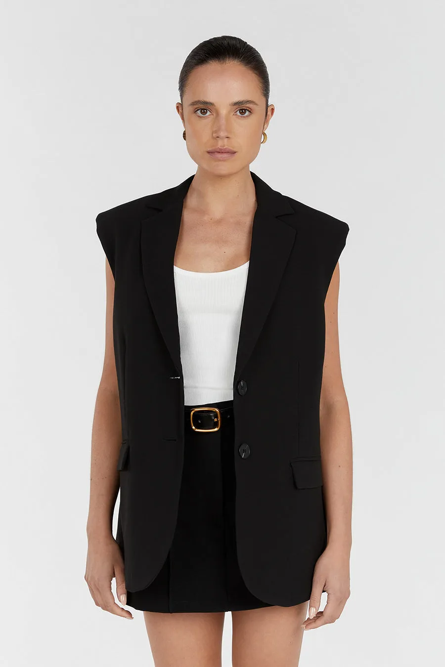 ROWAN BLACK SLEEVELESS BLAZER sold by Dissh product image thumbnail 3