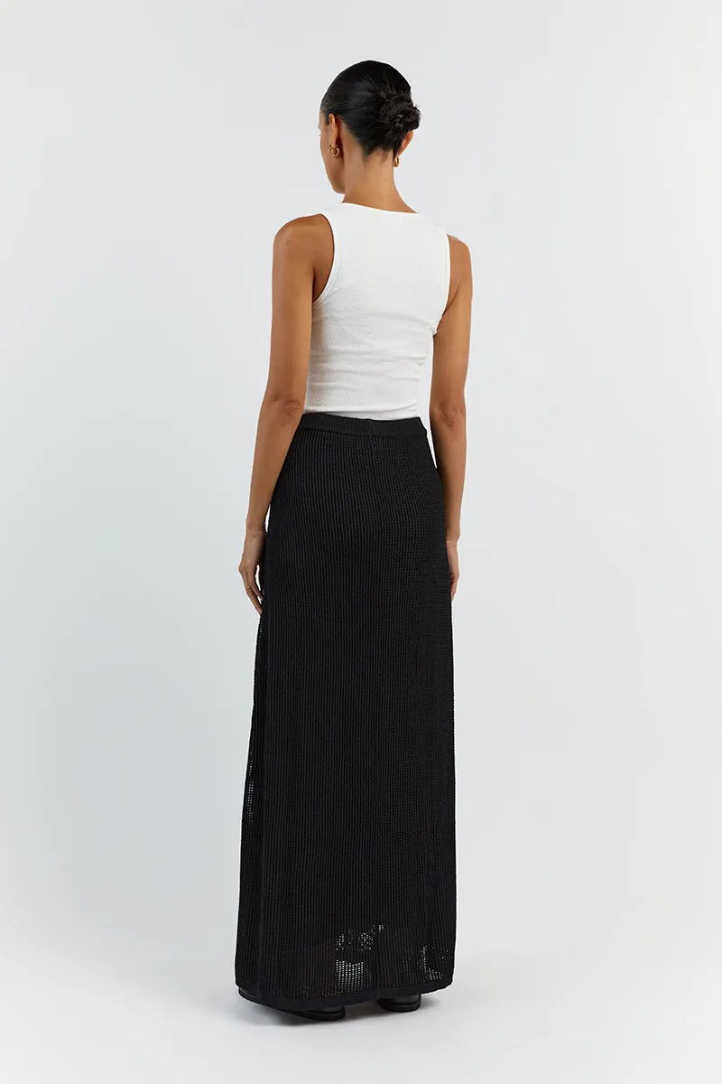 OPHELIA BLACK CROCHET MIDI SKIRT sold by Dissh product image thumbnail 4