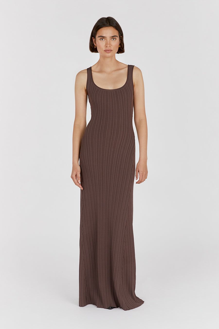 BELLA COFFEE KNIT MAXI DRESS sold by Dissh
