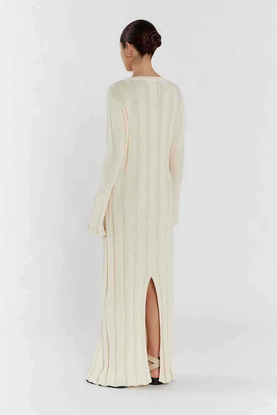 EMERY CREAM LONG SLEEVE MAXI DRESS sold by Dissh product image thumbnail 4