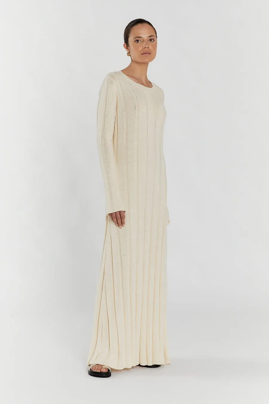 EMERY CREAM LONG SLEEVE MAXI DRESS sold by Dissh product image thumbnail 3