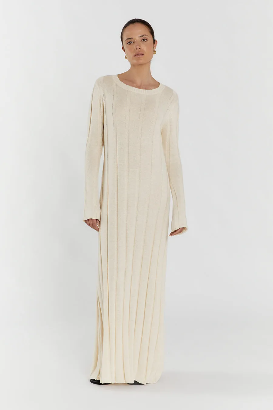 EMERY CREAM LONG SLEEVE MAXI DRESS sold by Dissh product image thumbnail 2